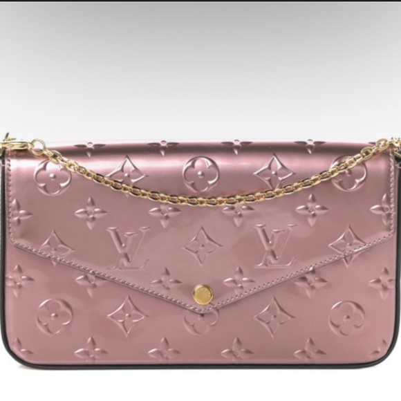 SOLD! 💕 Louis Vuitton Pochette Felicie (Metallic Pale Pink) - Picture 1 of 7